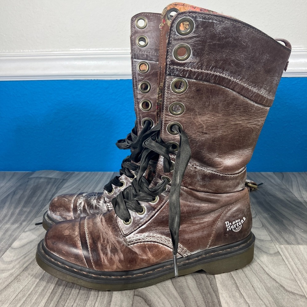 Dr. Martens Brown Lace-Up Combat Boots